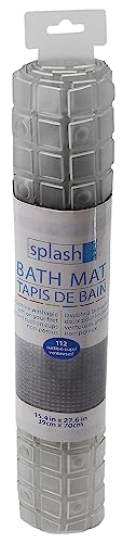Splash Home Axess Non-Slip Bath Mat with Suction Cups and Drain Holes