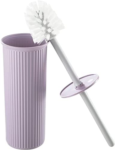 Superio Ribbed Toilet Brush with Holder Set Lilac Purple
