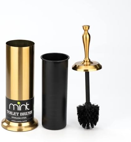 JV TEXTILES Toilet Brush with Aged Brass Holder