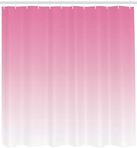 Ambesonne Pale Pink Ombre Shower Curtain Set with 12 Hooks
