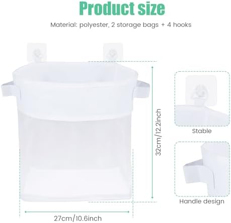 LYDODOKA 2Pcs Bath Toy Storage Holder with 4 Hooks