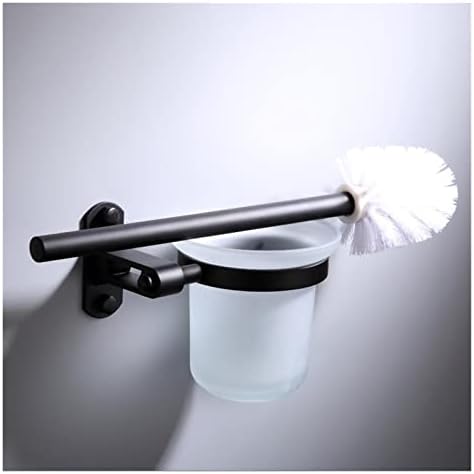 INPETS Black Space Aluminum Toilet Brush Holder