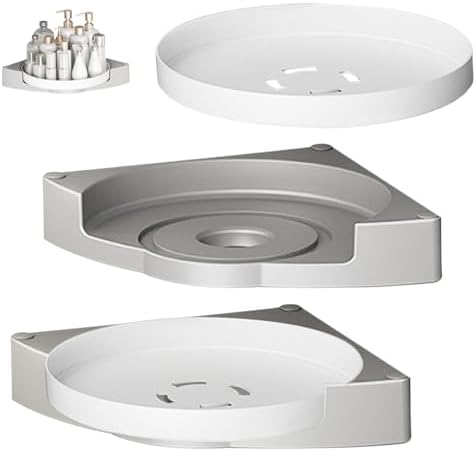 CUCUFA Corner Shower Caddy 2PCS 360 Rotating Organizer