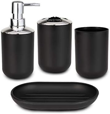 Fanciher 4-Piece Black Bathroom Accessory Set