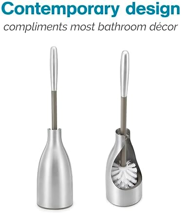 Polder Sleek Stainless Steel Toilet Brush with Caddy