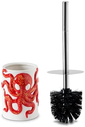 Octopus Toilet Brush Holder Set with Adjustable Handle 1