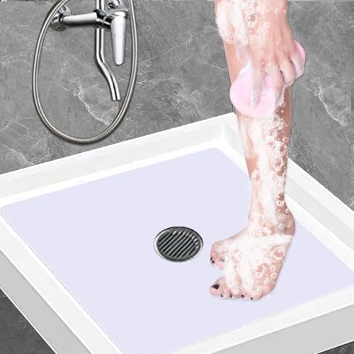 Dunzoom 21x21 Nonslip Shower Mat with Drain Hole