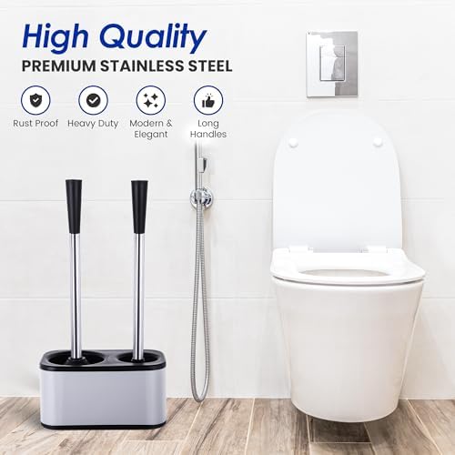 My Joy Shop Stainless Steel Toilet Brush and Holder Set