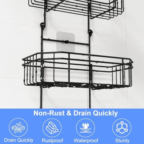 LEEDA 3-Tier Hanging Shower Caddy with Soap Basket