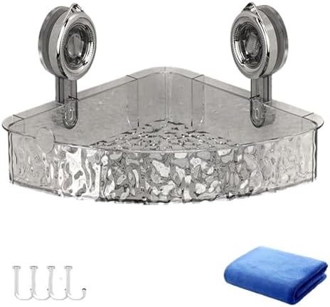 No Drill Shower Caddy with Suction Cups and Hooks