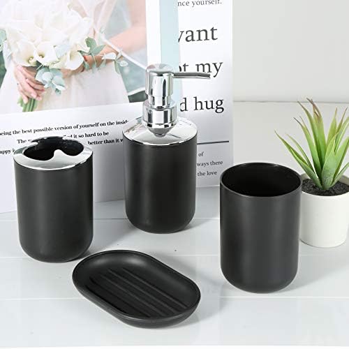Fanciher 4-Piece Black Bathroom Accessory Set
