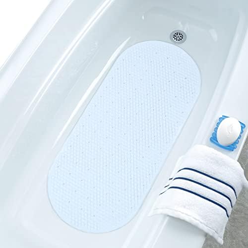 SlipX Solutions Non-Slip Oval Bath Mat - 15x275 Inch White