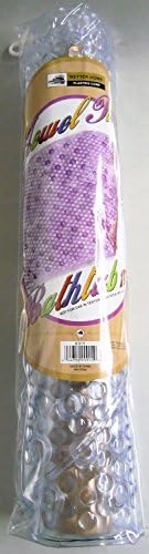 Jewel Tone Bubble Bathtub Mat 16x28 Non-Slip Clear