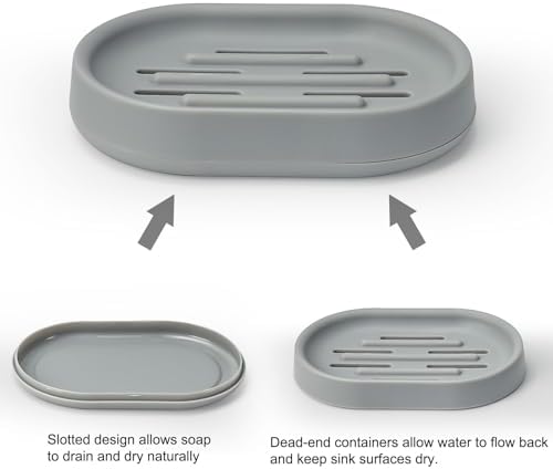 Topsky 2 Pack Soap Dishes with Drip Tray 1