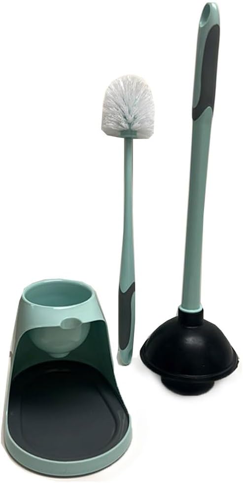 2-Piece Toilet Cleaner with Brush Caddy and Holder