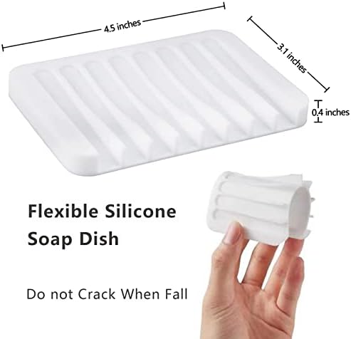 KAJUDA 2PCS Self Draining Soap Dishes with Anti-Slip Design