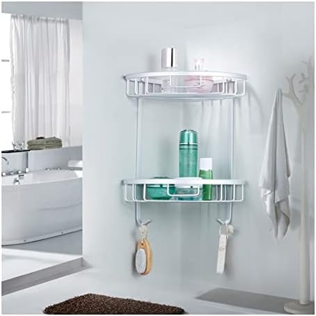 Aluminum Shower Caddy Double Tiers Triangle Bath Organizer