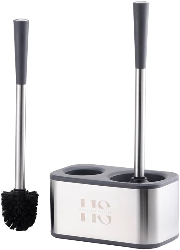 Home Simplified Stainless Steel Toilet Brush and Plunger Set