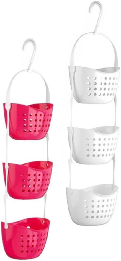 PRETYZOOM 3-Tier Bathroom Hanging Basket Organizer with Rotating Hooks