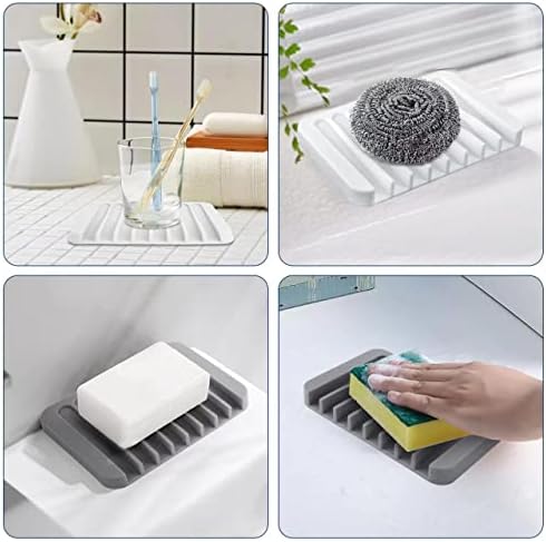 KAJUDA 2PCS Self Draining Soap Dishes with Anti-Slip Design