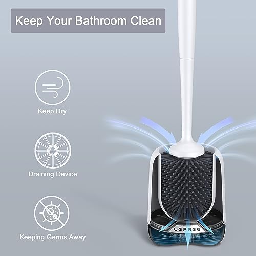 Lefree Toilet Brush Set with Ventilated Holder and Wall Mount Option