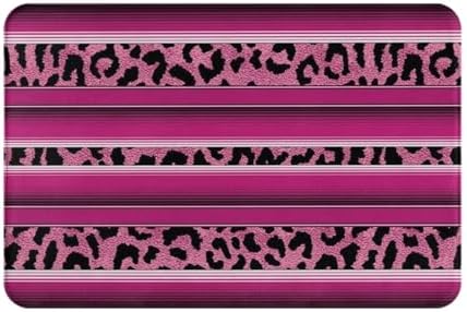 Hot Pink Leopard Print Non Slip Bath Rug 24x16