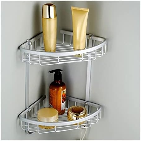 Aluminum Shower Caddy Double Tiers Triangle Bath Organizer