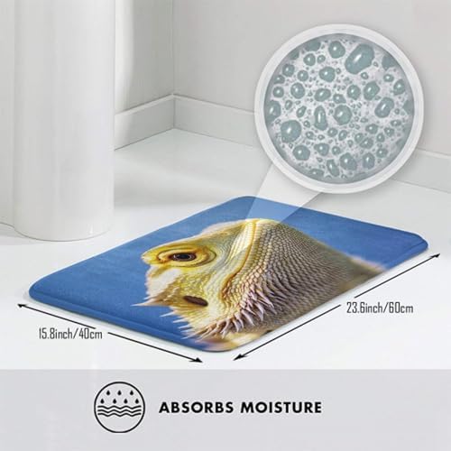 BoomDragon Anti-Slip Bath Mat with Funny Bearded Dragon Design