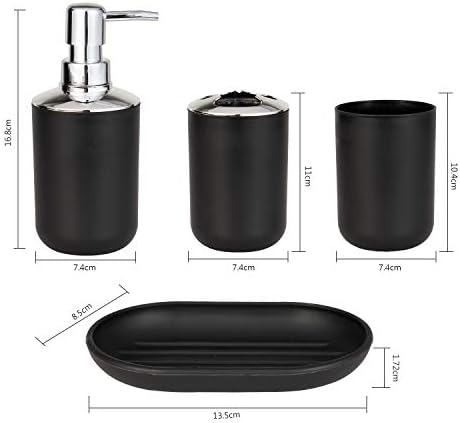 Fanciher 4-Piece Black Bathroom Accessory Set