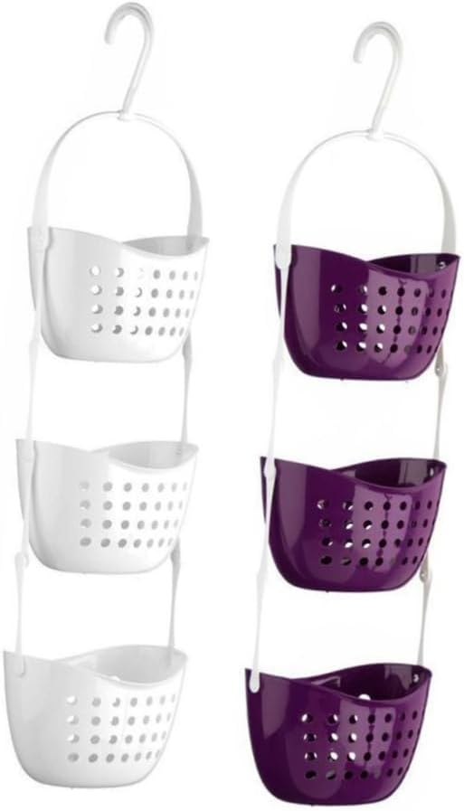 PRETYZOOM 3-Tier Bathroom Hanging Basket Organizer with Rotating Hooks
