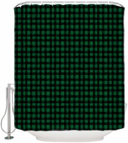 ZOE GARDEN Farmhouse Plaid St Patricks Day Shower Curtain Set