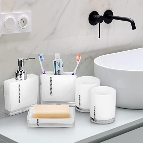 Estink 5-Piece Acrylic Bathroom Accessories Set White