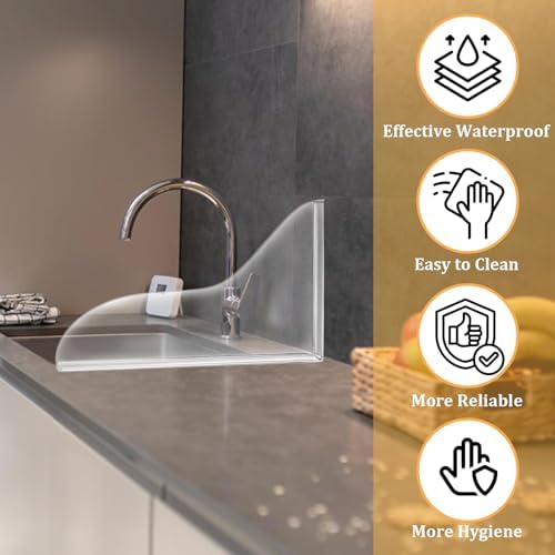 2 Pack Clear Waterproof Shower Splash Guards for Bathtub and Sink