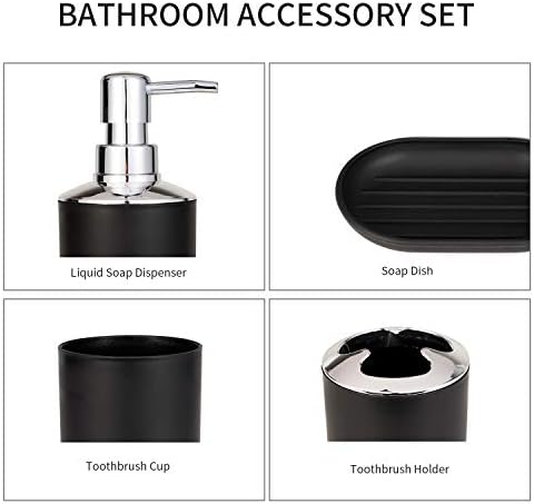 Fanciher 4-Piece Black Bathroom Accessory Set