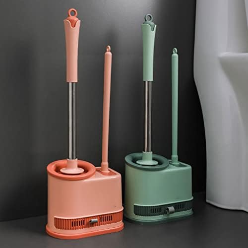 INKTUS Toilet Brush with No-Slip Handle and Quick Drying Holder Set