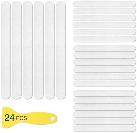 24 Piece Anti-Slip Shower Stickers with Scraper