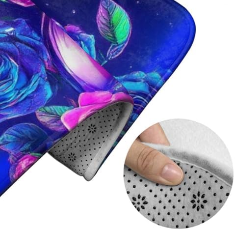 BoomDragon Anti-Slip Bath Mat with Trippy Magic Flowers Art