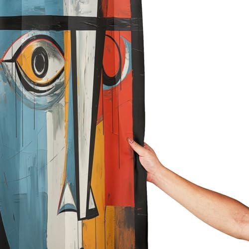 DAOWANGZUO Female Face Shower Curtain Set with 12 Hooks 72x72in