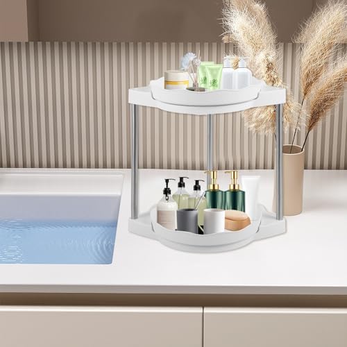 360 Rotating Corner Shower Caddy with 5 Hooks