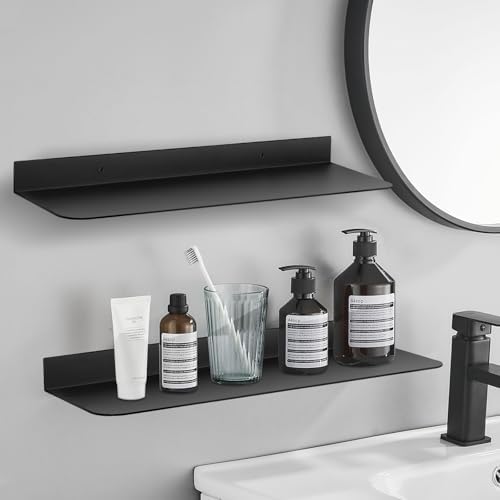 2 Pack Aluminum Shower Caddy Shelf with Self-Adhesive Installation