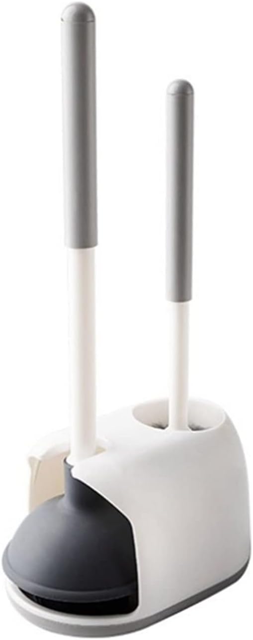 Toilet Brush and Plunger Combo with Holder for Easy Cleaning