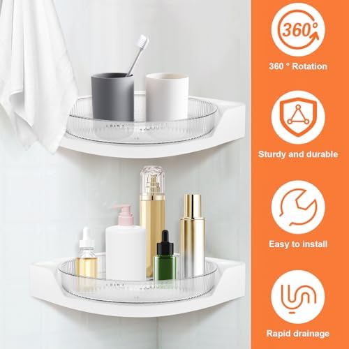 360 Rotating Corner Shower Caddy with Drainage