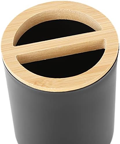 EBTOOLS Set of 4 Bathroom Accessories in Plastic and Bamboo