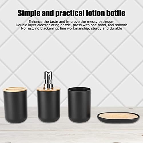 EBTOOLS Set of 4 Bathroom Accessories in Plastic and Bamboo