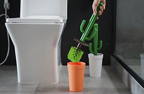 QUALY Cactus Toilet Brush OrangeGreen