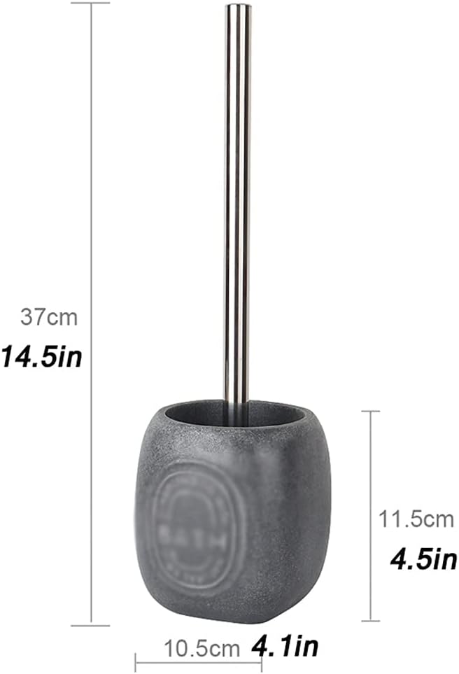 TOMYEUS Toilet Brush with Resin Holder Deep Cleaning