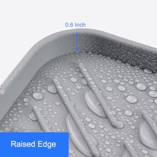 Metopets Sponge Holder with Drain Spout - Grey 47 x 36