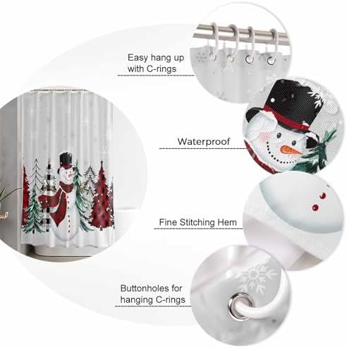ZOE GARDEN Winter Snowman Shower Curtain Set