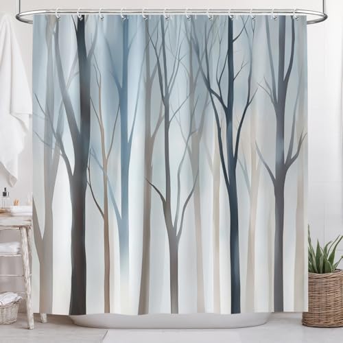 Boho Tree Shower Curtain Set with 12 Hooks 72X72IN