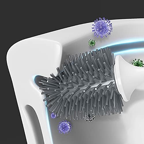 Thermo Rubber Toilet Brush with Base and Long Handle